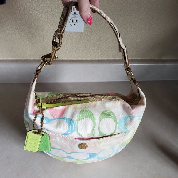 Coach Scribble Mulit-Colored Hobo Bag Handbag Purse - Picture 2 of 12